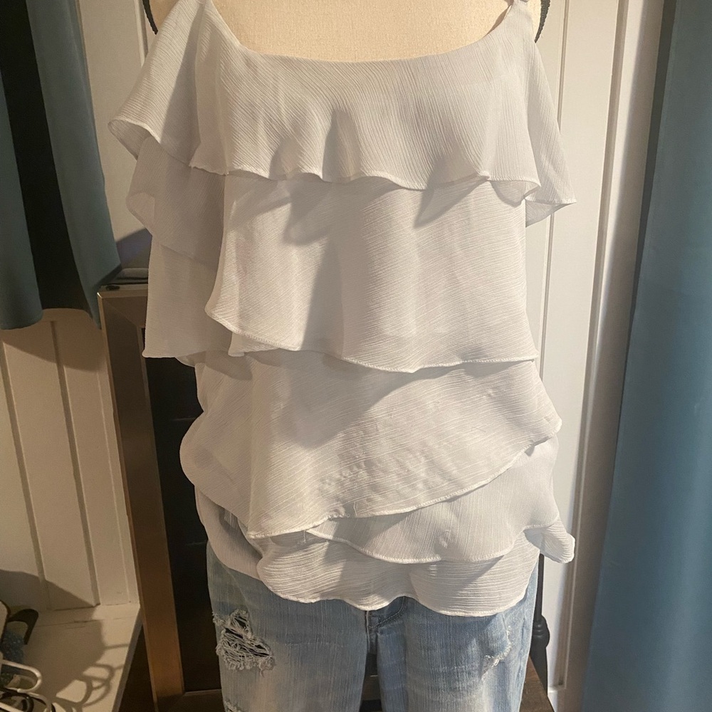 Elegant White Ruffle Top